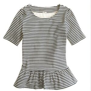 J Crew• peplum Striped Top